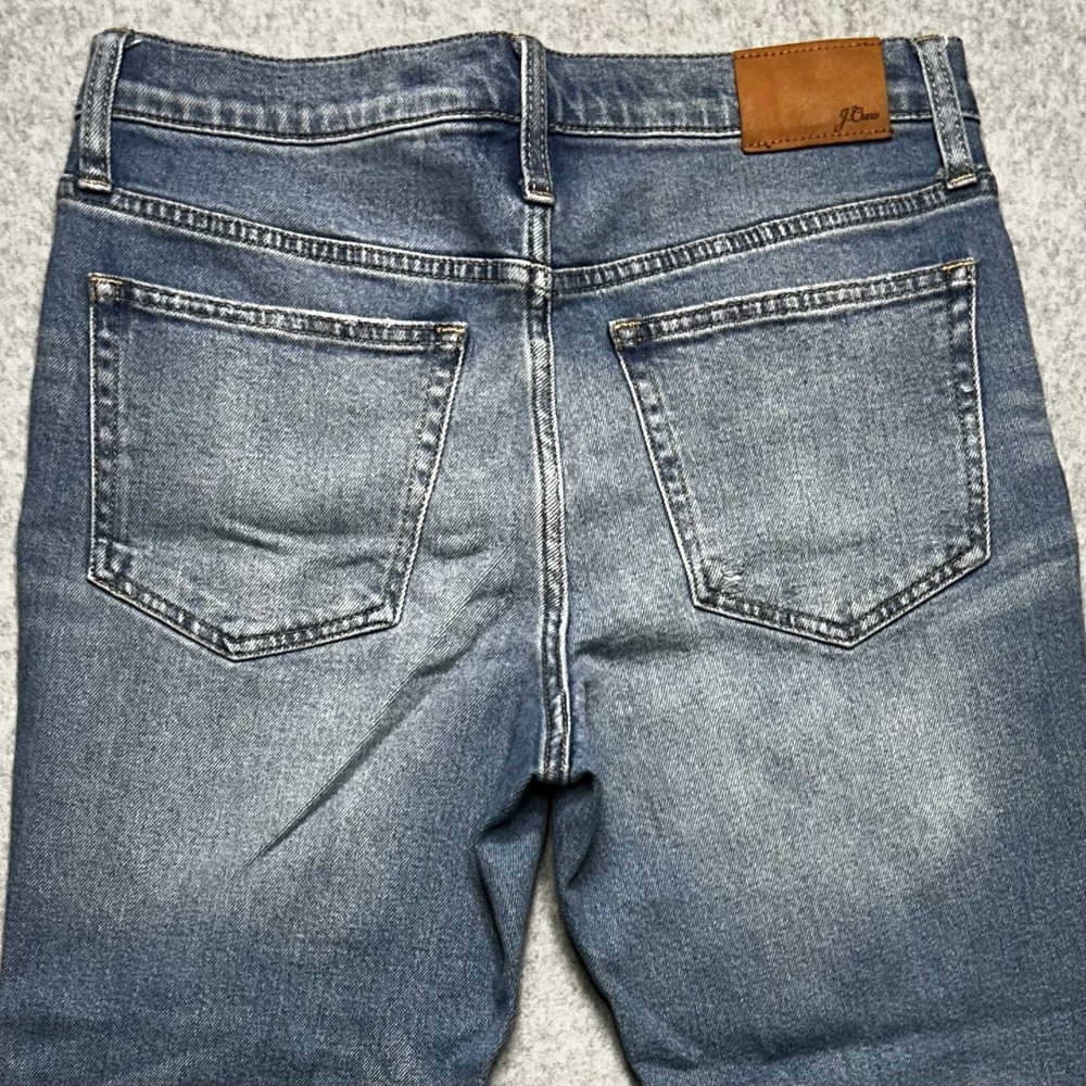 J.Crew 9 Billie Demi Boot Crop Womens 30 Blue Distressed Denim Jeans‎ Stretch